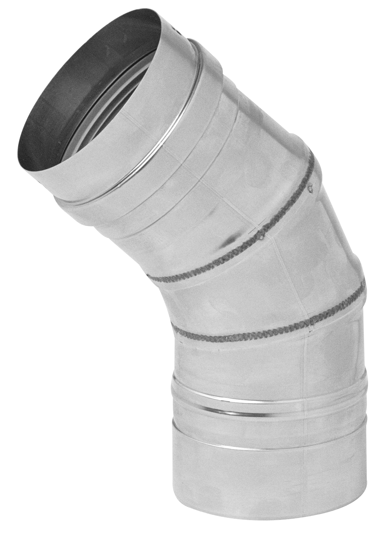 METAL-FAB® Corr/Guard® 4CGSW45L Single Wall Vent Elbow, 45 deg, Stainless Steel